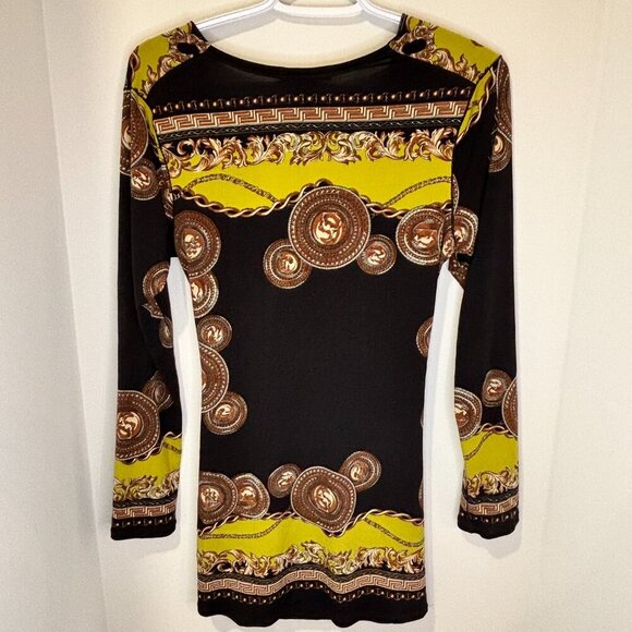 Evovorro Baroque Print Twist Front Mini Dress - Picture 7 of 8